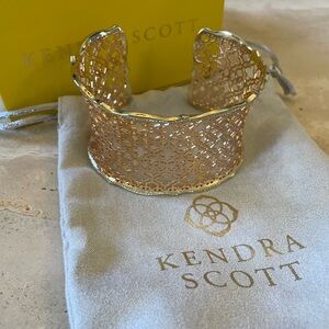 Kendra Scott “Candice” Cuff Bracelet- Rose Gold with Gold Edge Filagree Design